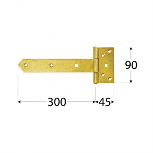 10x Kreuzgehänge mit vernietetem Stift 300/45x90mm Torband Türbänder,Domax,8104, 0685293813577