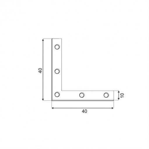 4x Flachverbinder 40x40x10x1,5 mm verzinkt,DOMAX,4487314, 5907708128454